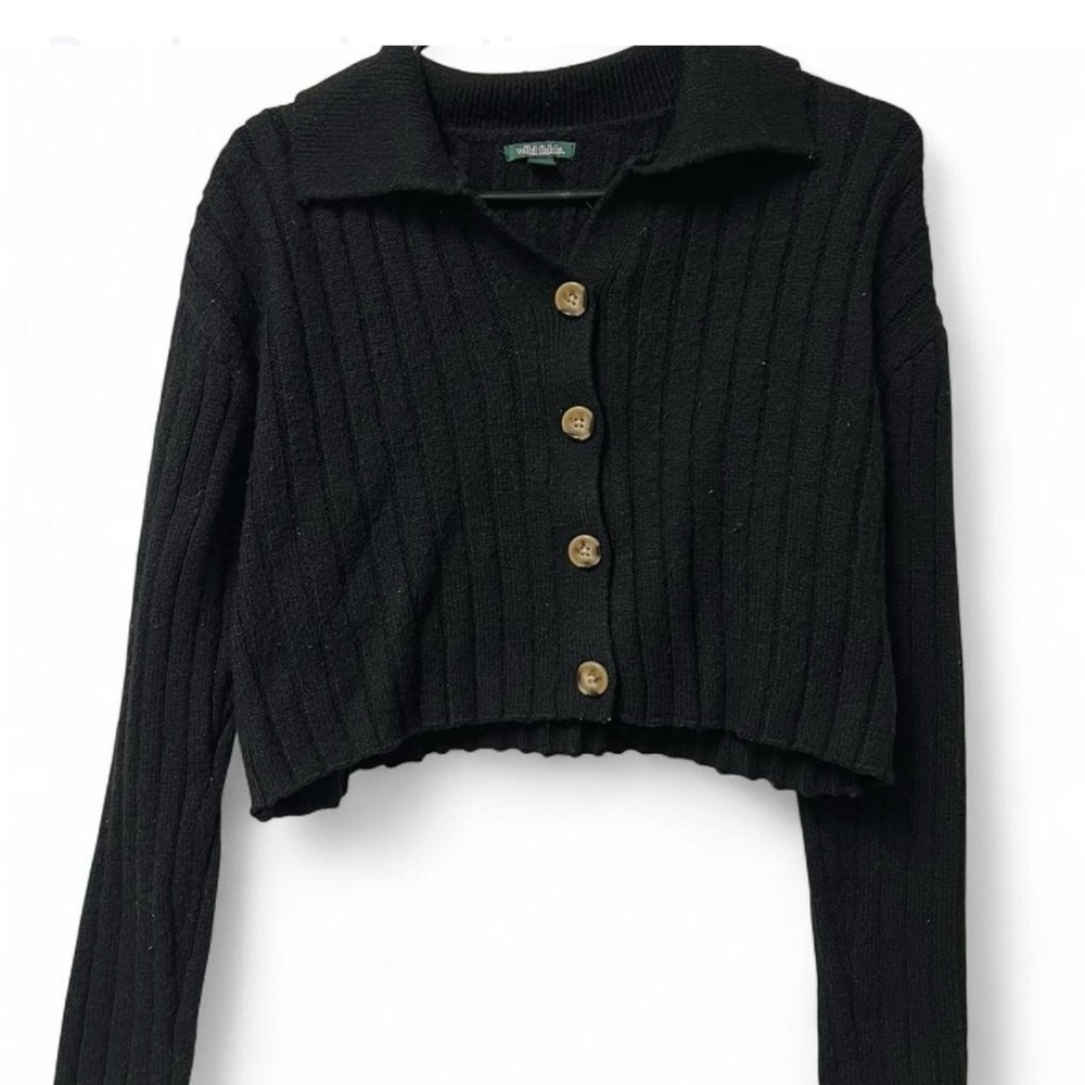 Wild Fable Black Ribbed Cardigan